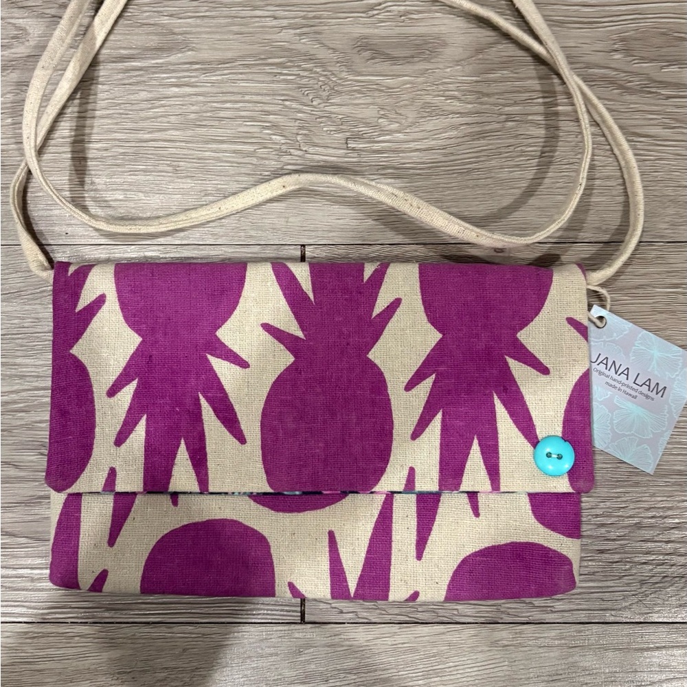 Jana Lam Purple and Cream Women's Crossbody Bag